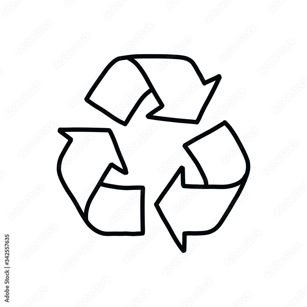 recycling symbol doodle icon, vector illustration recycling symbol doodle icon, vector illustration