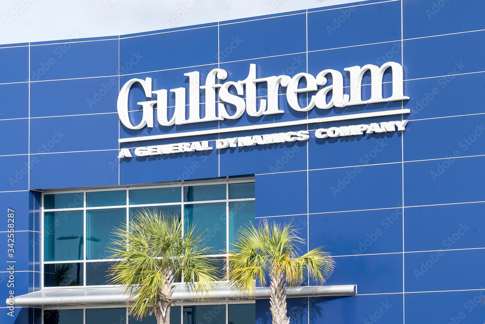 Stockfoto Savannah, USA January 18, 2020 Sign of Gulfstream