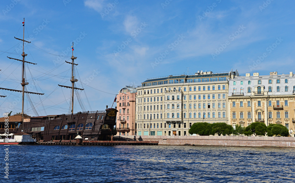 Petrovsky waterfront  in St. Petersburg.