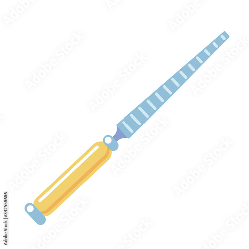 rasp file cartoon icon isolated on white background. Flat coarse form of file for coarsely shaping wood. Typically carpentary hand tool vector object