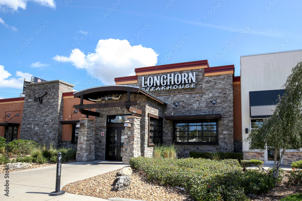 Tampa, Florida, USA February 23, 2020 A LongHorn Steakhouse in Tampa