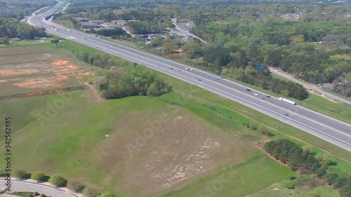 Busy Expressway Greentrees spring over head