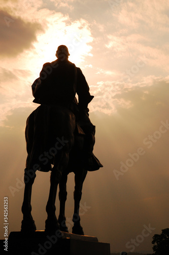 A satue of Stonewall Jackson at the Manassas Battlefield Virginia