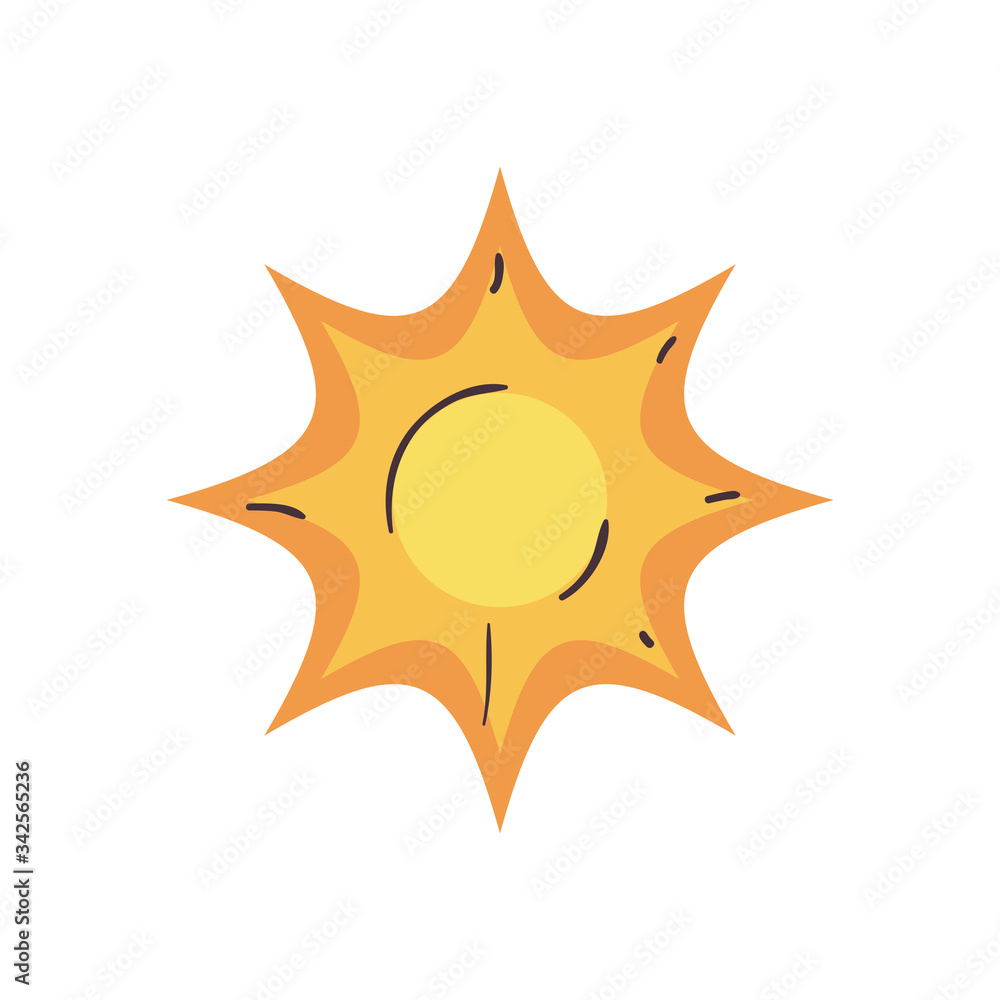 Isolated sun flat style icon vector design Isolated sun flat style icon vector design