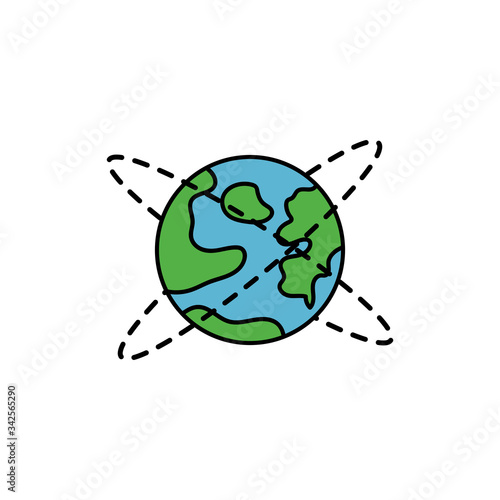 Vector planet Earth icon. Flat planet Earth icon. Flat design vector illustration for web banner, web and mobile, infographics. Vector Earth icon graphic. Vector icon isolated on white background