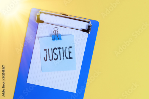 Foto Word writing text Justice