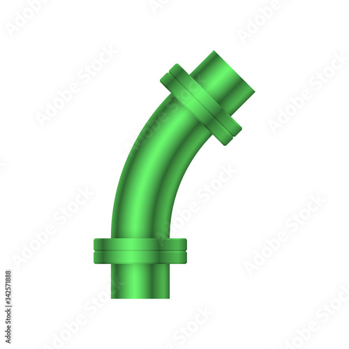 Pipe vector. Made from steel or metal connection by flange fitting fixing by screw and bolt. Part for pipeline construction to transportation oil and gas in industry, water in plumbing and irrigation.