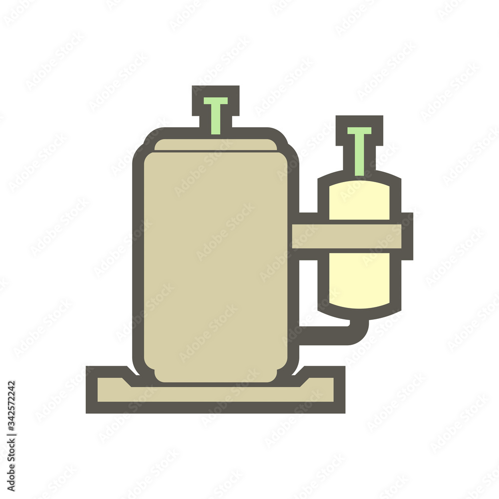 Air conditioner and air compressor part vector icon design on white background. Air conditioner and air compressor part vector icon design on white background.