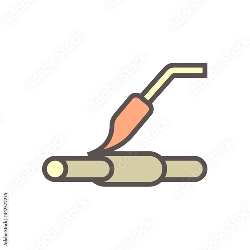 Air conditioner installation tool vector icon set design, editable stroke.