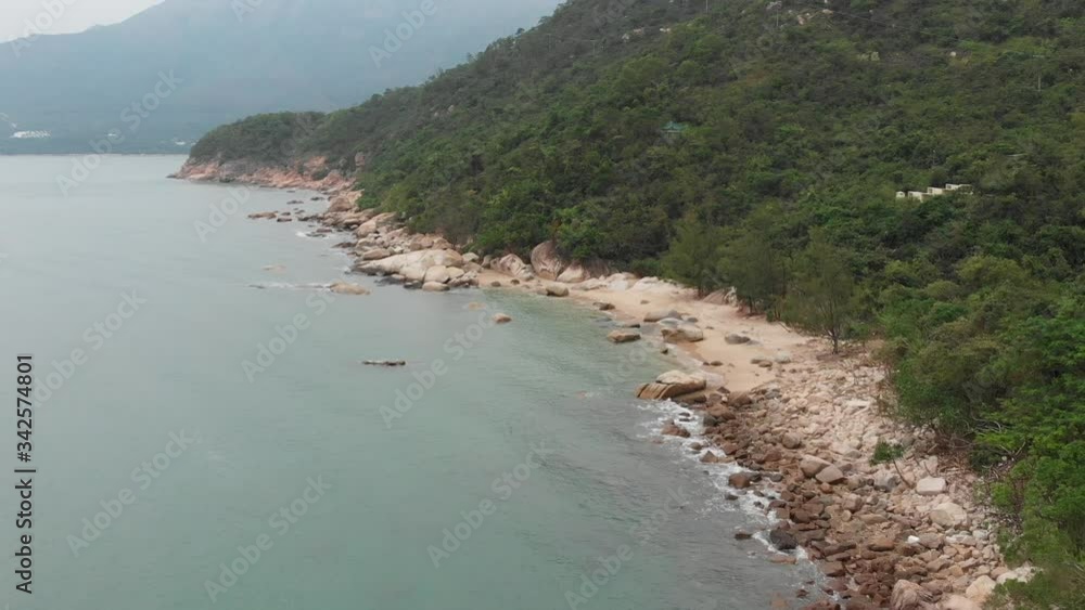 Aerial view over a beach at Lantau Island, the largest archipelago in Hong Kong Aerial view over a beach at Lantau Island, the largest archipelago in Hong Kong