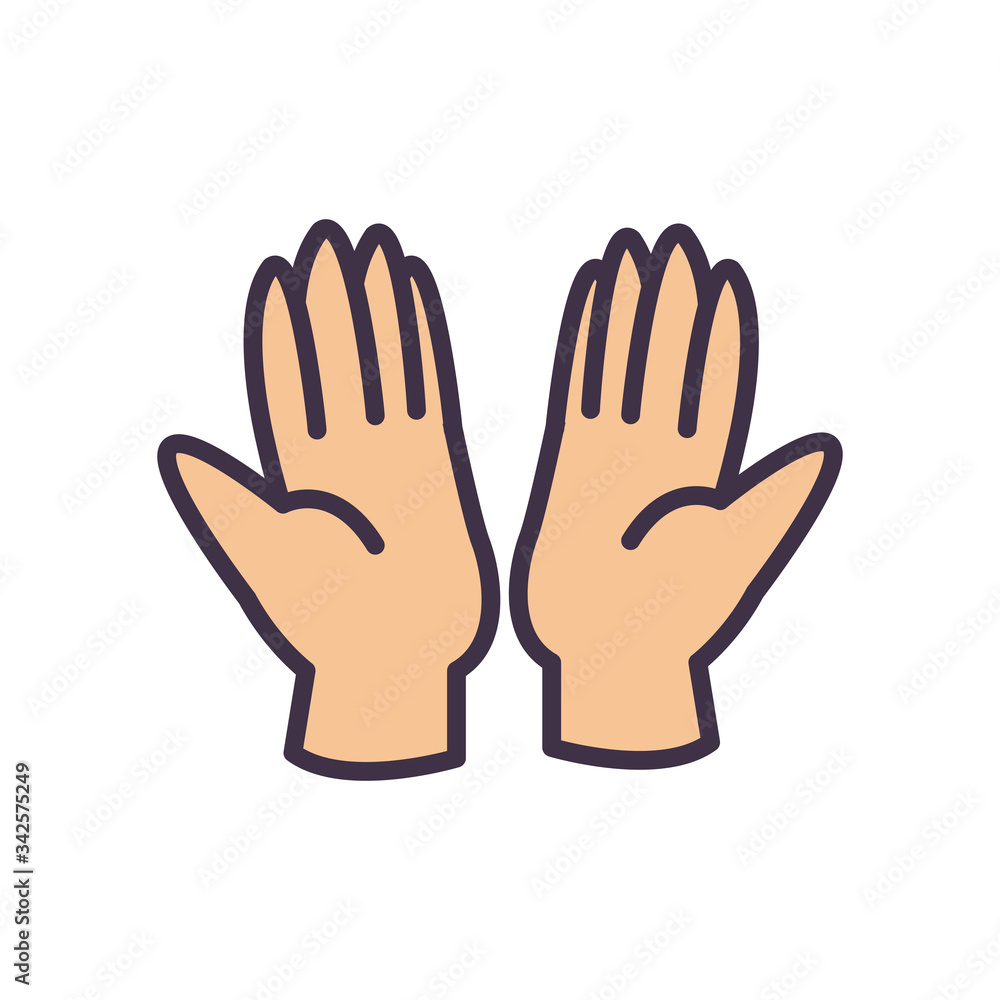 Isolated sign with hands fill style icon vector design Isolated sign with hands fill style icon vector design