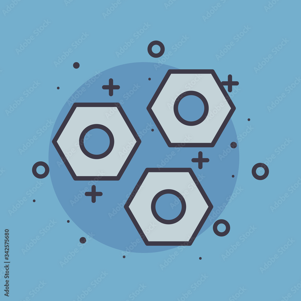 Fototapeta premium Construction three nuts vector design