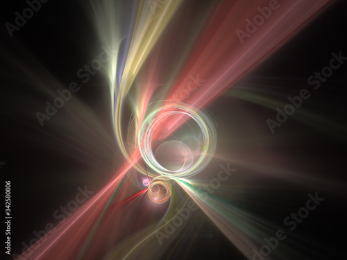 Abstract Colored Illustration - Soft Iridescent Colorful Cloud of Brilliant Energy, Glowing Plasma. Smoke, Energy Discharge, Digital Flames, Artistic Design. Minimal Soft Background Image