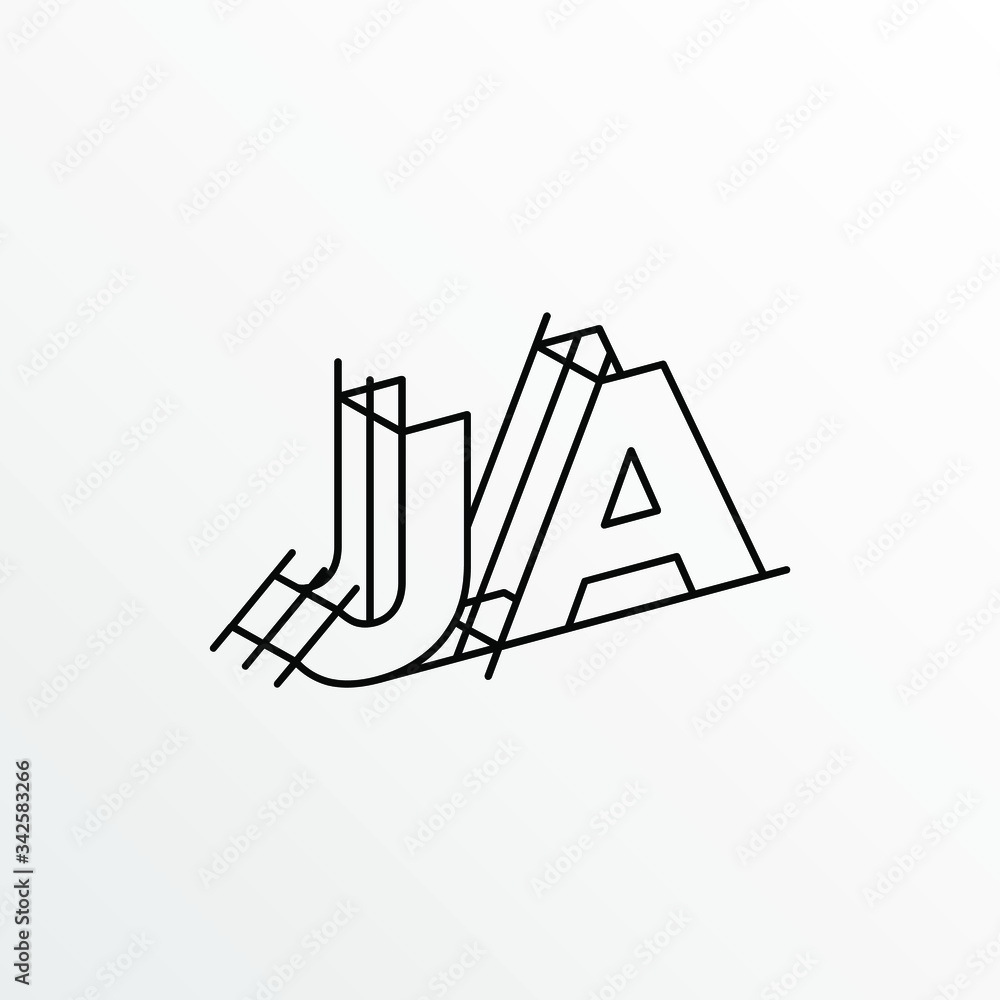 Initial Letter JA with Architecture Graphic Logo Design Initial Letter JA with Architecture Graphic Logo Design