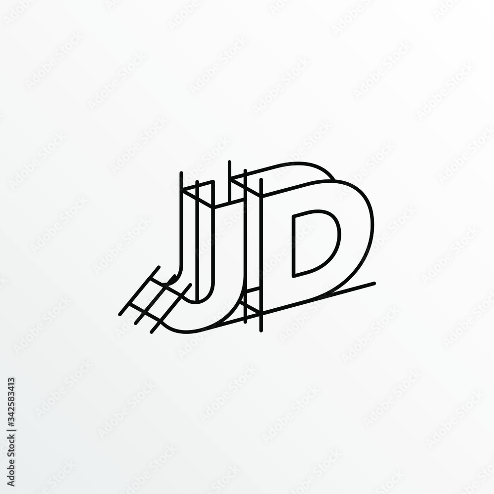 Initial Letter JD with Architecture Graphic Logo Design Stock Vector ...