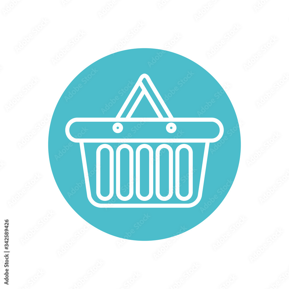 shopping bag icon, block line style shopping bag icon, block line style
