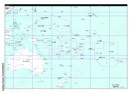 オセアニア地域地図 - 国ごとにバラバラになります | Oceania region map