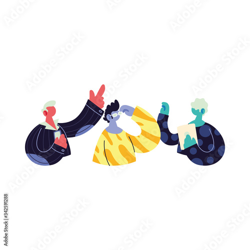 men sharing work methods online