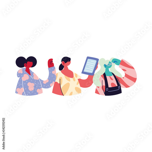 women sharing work methods online