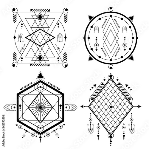 Set of Transmutation circles, alchemical symbol, modern sacred geometry.The art of tattooing, the design of logos, corporate identity, as a poster or a badge