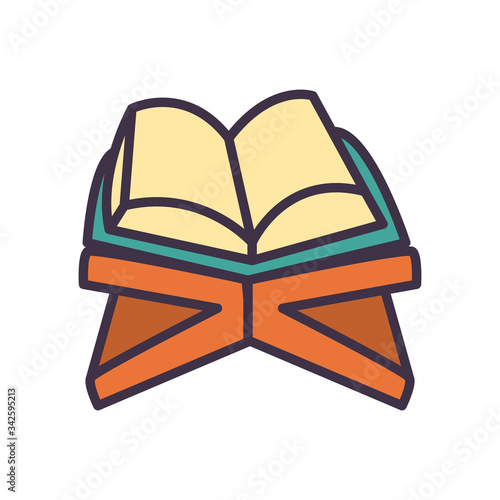 Eid mubarak koran book fill style icon vector design