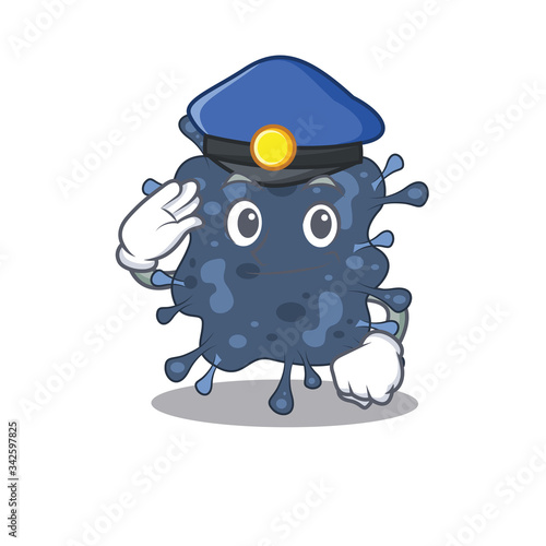 Police officer mascot design of bacteria neisseria wearing a hat