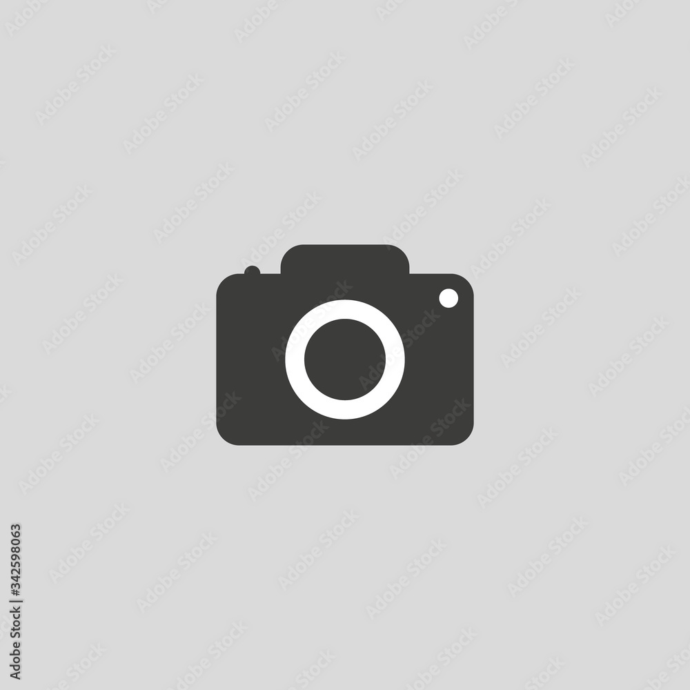 Camera icon, flat photo camera vector isolated. Modern simple snapshot photography sign. Instant Photo internet concept. Trendy symbol for website design,