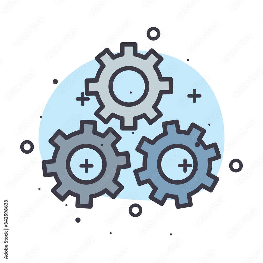 Three construction gears vector design Three construction gears vector design