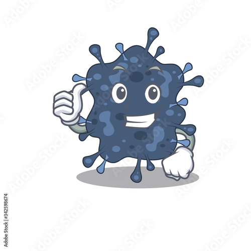 Bacteria neisseria cartoon character design making OK gesture