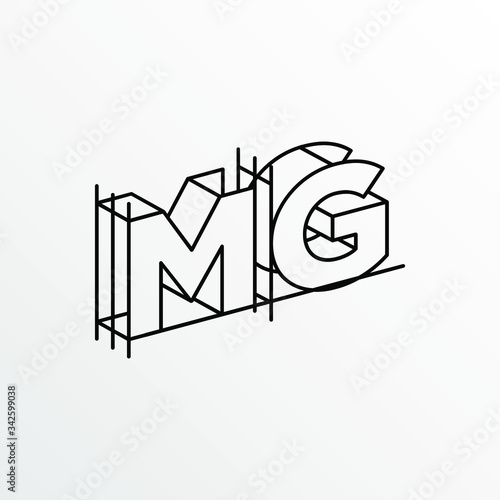 Initial Letter MG with Architecture Graphic Logo Design