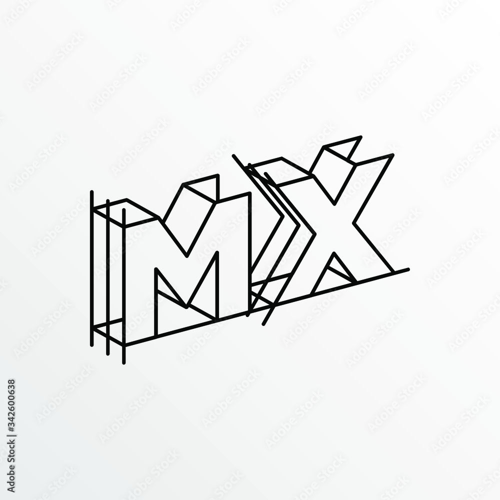 Initial Letter MX with Architecture Graphic Logo Design Initial Letter MX with Architecture Graphic Logo Design