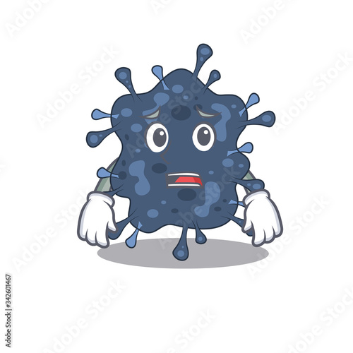 Cartoon design style of bacteria neisseria showing worried face