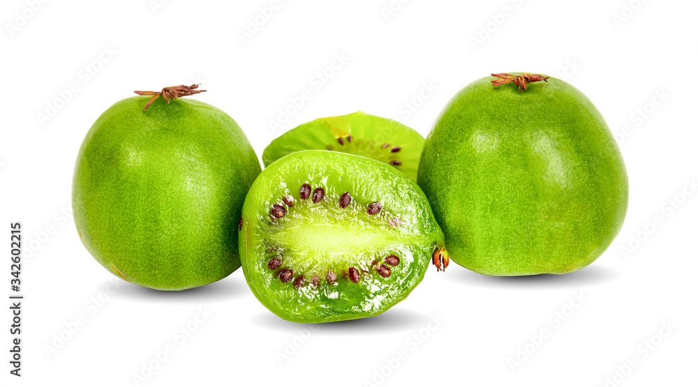 mini kiwi baby fruit an isolated on white background mini kiwi baby fruit an isolated on white background