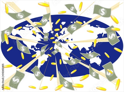 世界的な大恐慌になったイメージイラスト