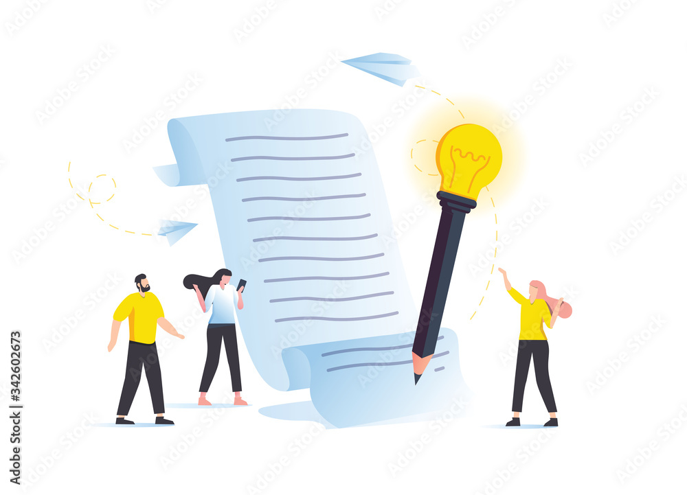 Vector illustration, business meeting and brainstorming, business concept for collaboration, finding new solutions Vector illustration, business meeting and brainstorming, business concept for collaboration, finding new solutions