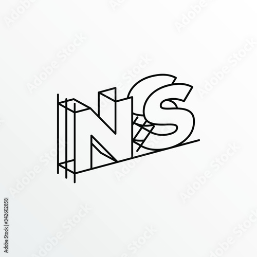 Initial Letter NS with Architecture Graphic Logo Design