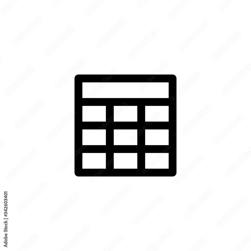 Table User Interface Outline Icon Logo Vector Illustration
Table User Interface Outline Icon Logo Vector Illustration