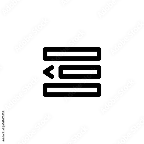 Decrease Indent User Interface Outline Icon Logo Vector Illustration 