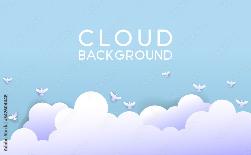 Blue sky with cloud background vector