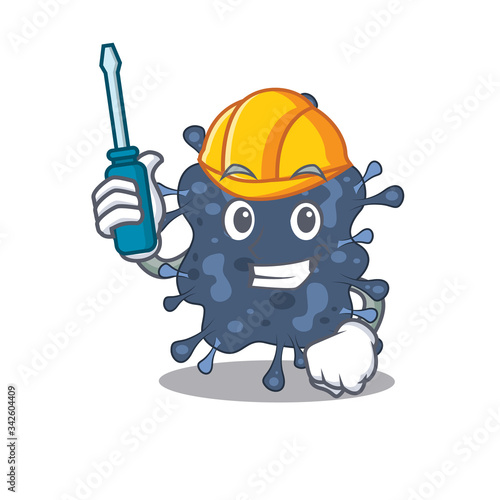 cartoon character of bacteria neisseria worked as an automotive