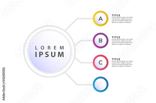 Vector infographics timeline design template with 3d paper label can be used for workflow with 4  options
