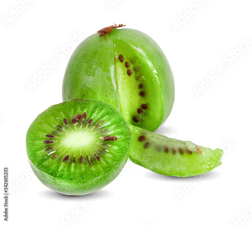 mini kiwiberry isolated on white background photo