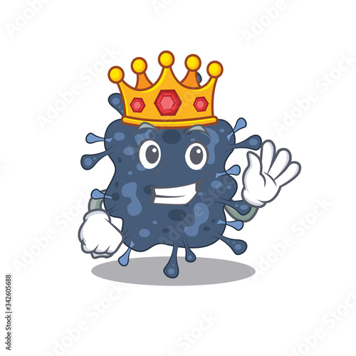 A Wise King of bacteria neisseria mascot design style