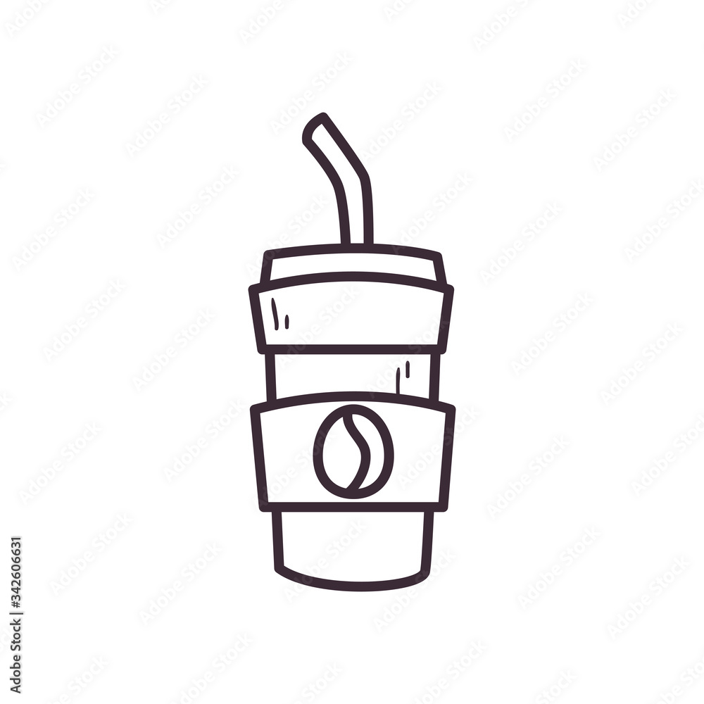 Coffee mug line style icon vector design Coffee mug line style icon vector design