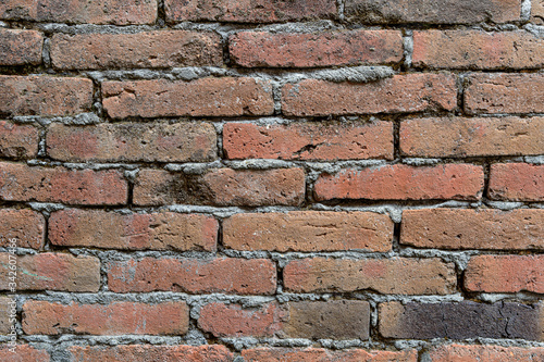 Background of old red brick wall