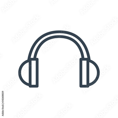digital headphone line style icon vector design