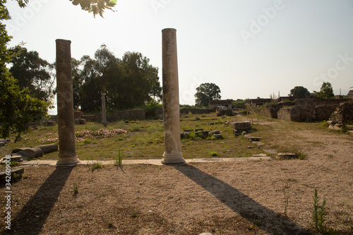 ancient  nikopolis preveza greece ruins of ancient christian church photo