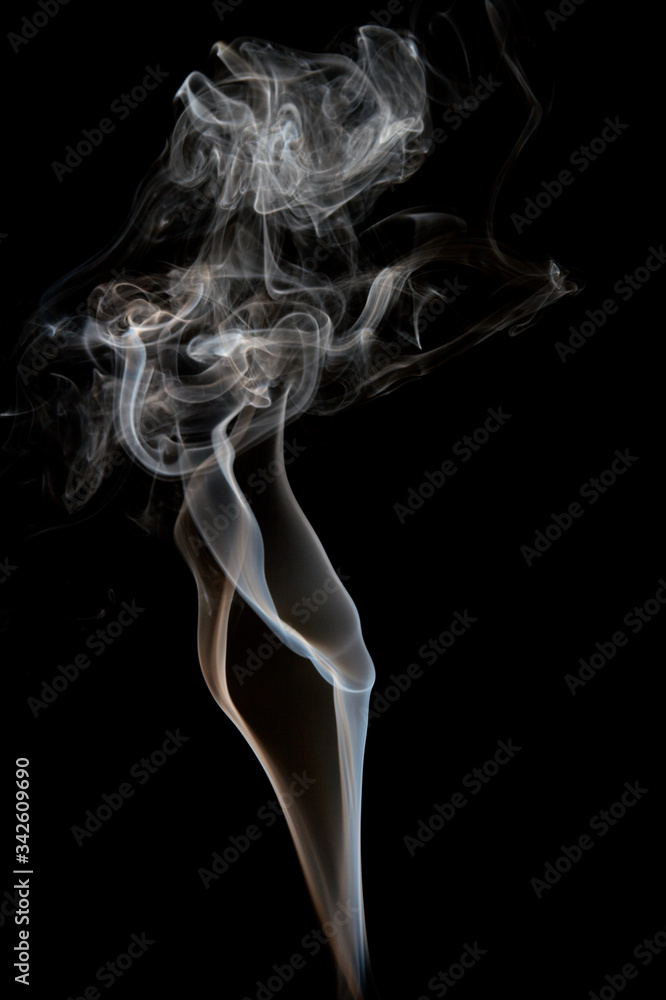 Smoke trail on black background Smoke trail on black background