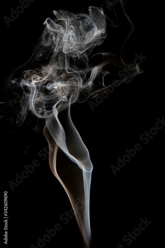 Smoke trail on black background