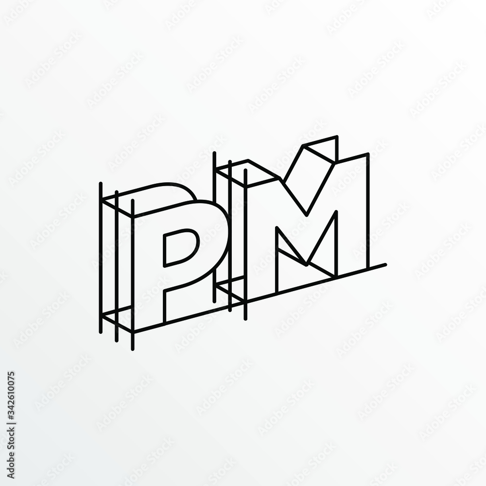 Initial Letter PM with Architecture Graphic Logo Design Initial Letter PM with Architecture Graphic Logo Design